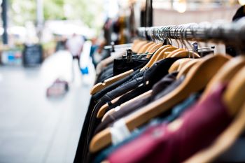Retail clothing on rack